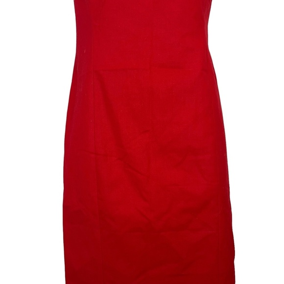 JONES NEW YORK COLLECTION STRETCH Red Lined Cap Sleeve Sheath Career Dress sz 2 - Picture 3 of 16
